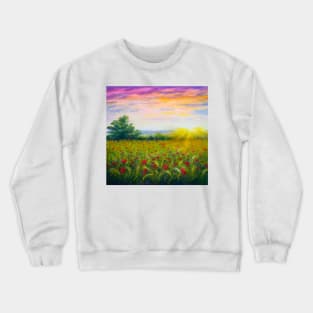 Poppy field at sunset Crewneck Sweatshirt